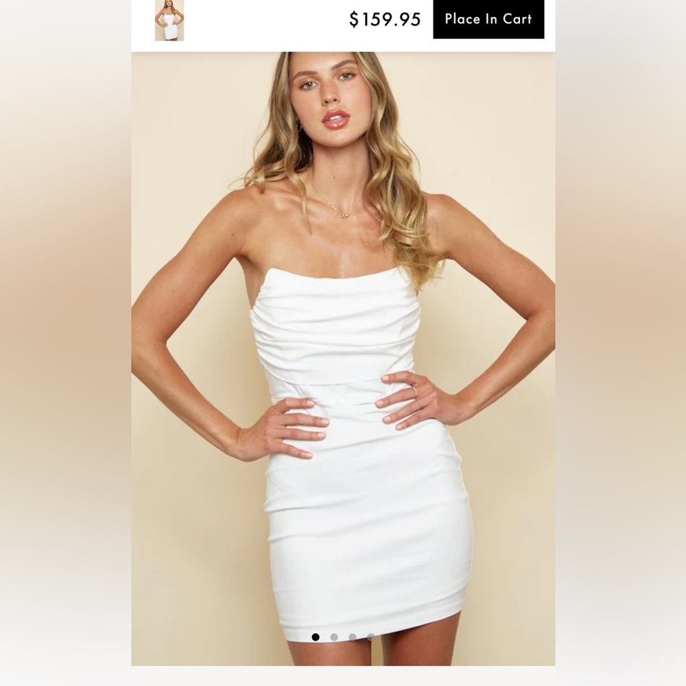 EDITE Mode Fashion Off White Strapless Boning Dress - Size Small